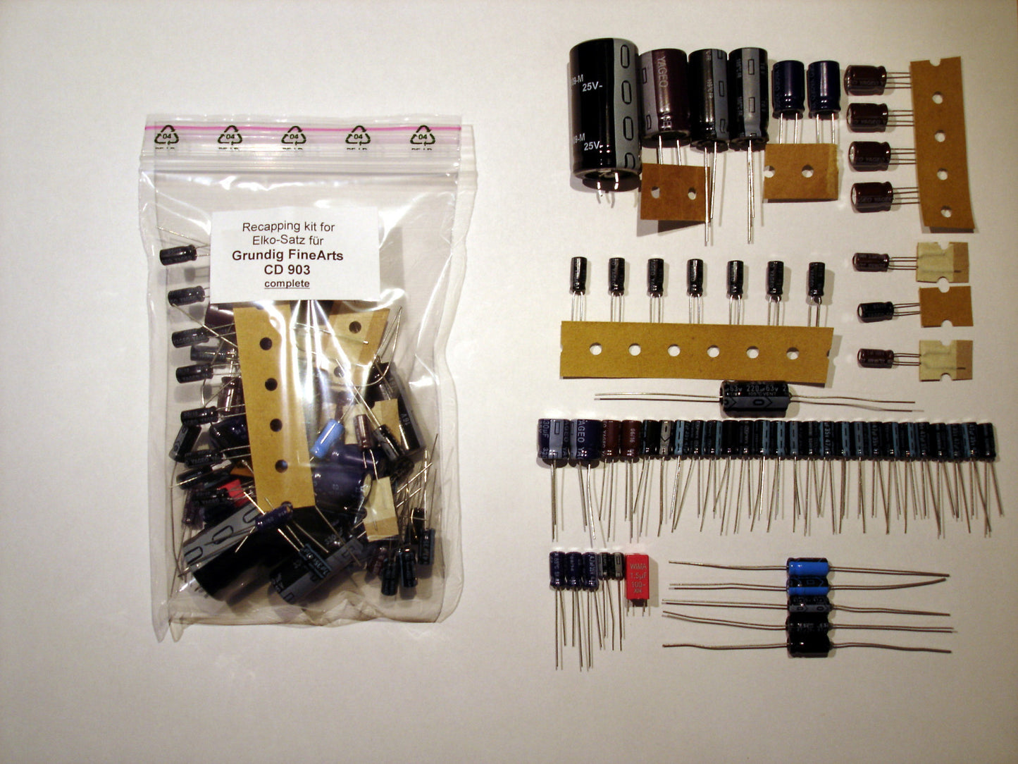GRUNDIG FineArts CD 903 Elektrolyt-Kondensator-Set komplett recap repair