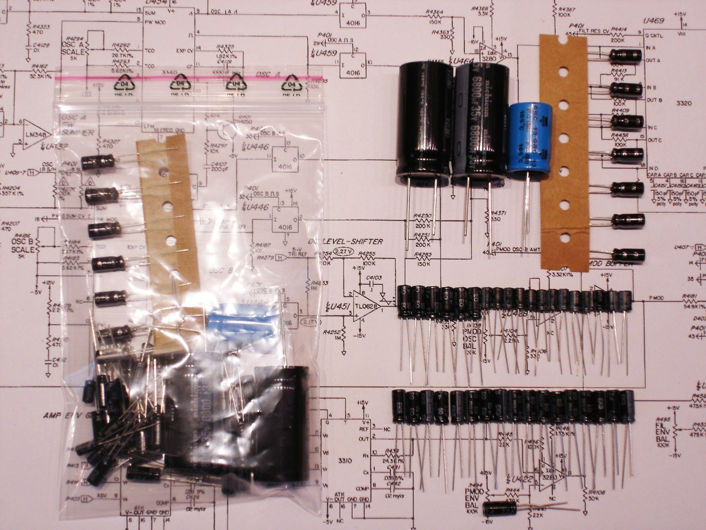 Sequential Circuits PROPHET 5 Rev.3 Elektrolyt-Kondensator-Set komplett repair