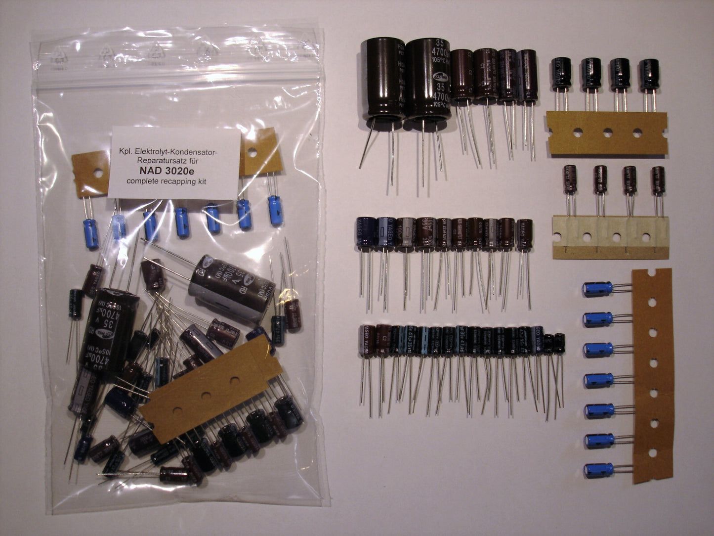 NAD 3020i Elektrolyt-Kondensator-Set komplett QUALITÄT WÄHLBAR recap repair