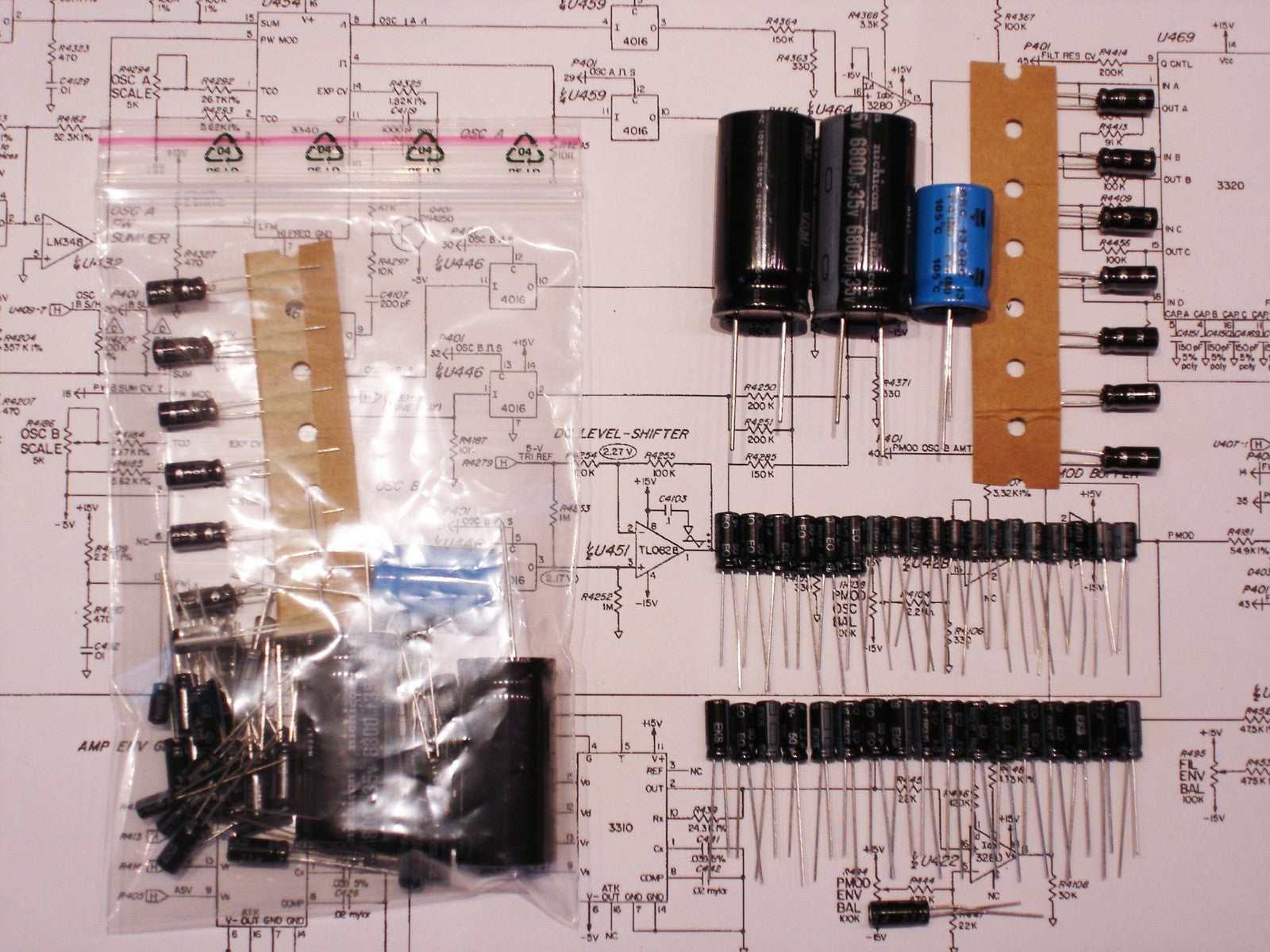 Sequential Circuits PROPHET 5 Rev.3 Elektrolyt-Kondensator-Set komplett repair
