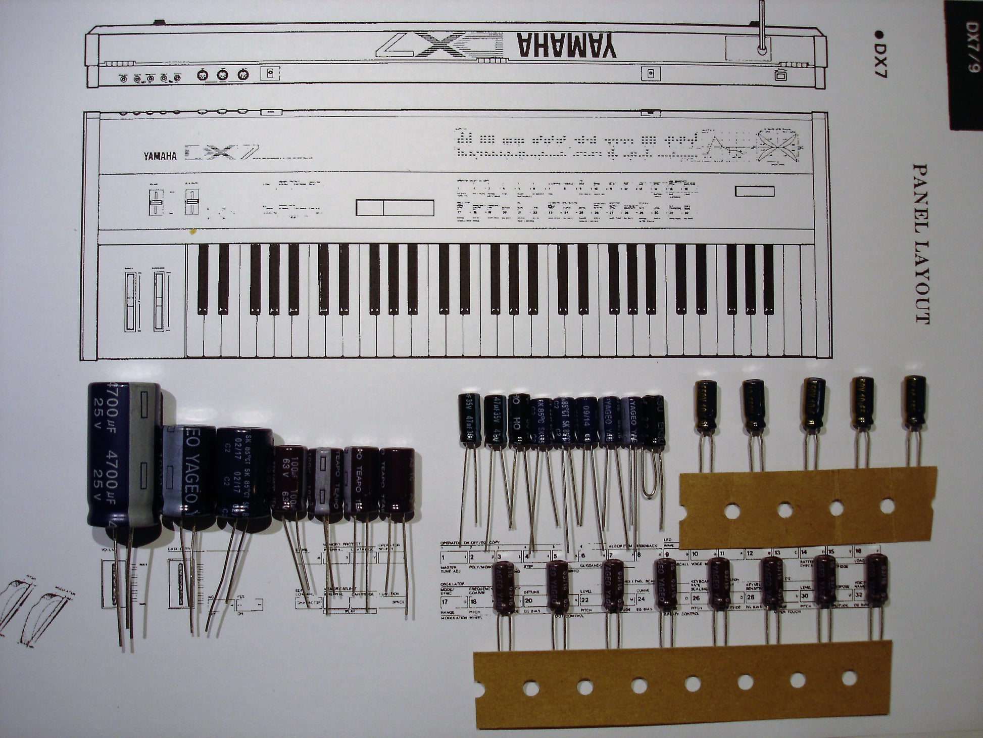 Yamaha DX-7 recap elkos